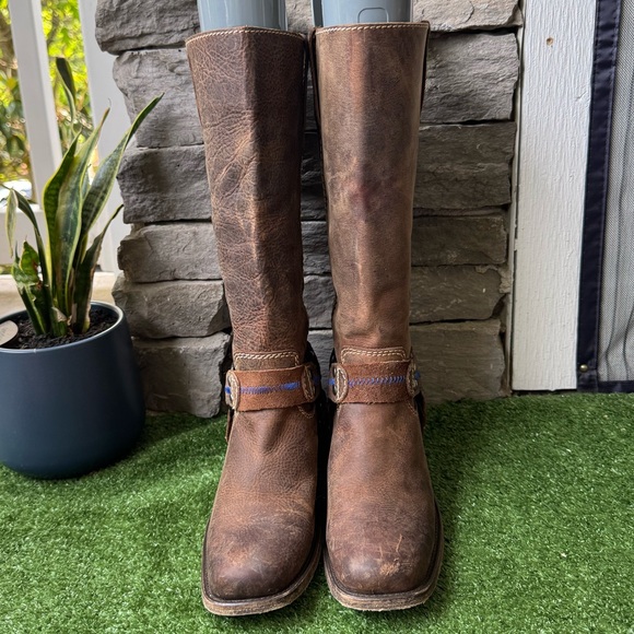 Oak Tree Farms Mid Calf Leather Square Toe Womens Cowgirl Boots - Picture 4 of 13